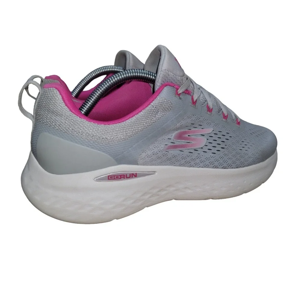Skechers Go Run Lite Women's Grey Pink Athleisure Running Shoe 129423 Sz 10 M